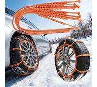 CUVZORA 20 cadenas de nieve antideslizantes para neumáticos, bridas, universales, reutilizables, para coches, todoterrenos, SUV, aptas para barro de nieve y colgantes, compatibles con 205 55 R16 205