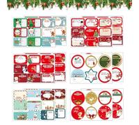 CUVZORA 96 etiquetas de Navidad, etiquetas de regalo de Navidad, autoadhesivas, pegatinas de regalo de Navidad, para envolver regalos, decoración de festivales