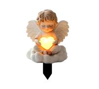 CUVZORA Adorno para tumba resistente a la intemperie, diseño de ángel, estatua de jardín, resistente al agua, cementerio y macetas, decoración, bautizo y para mujeres (B)