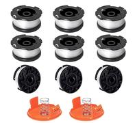 CUVZORA - Bobina de repuesto compatible con Black y Decker GL110, GL320, STC1820CM, para carrete de alambre de repuesto AF-100/AF-100-3ZP/AF-100-BKP, tapa RC-100-P(9 bobinas + 2 tapa + 2 resorte)