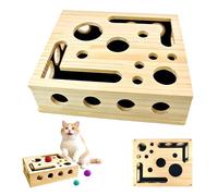 CUVZORA Caja de empleo genérica para gatos, caja de actividad, rompecabezas de madera, juguete interactivo para gatos para interiores, autoempleo, divertido juguete para gatos y gatos