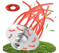 CUVZORA Cepillo desbrozadora 2 en 1, cepillo para desbrozadora, incluye 32 hilos de nailon, cepillo para juntas, cabezal para desbrozadora de aluminio (a partir de 1,4 CV)