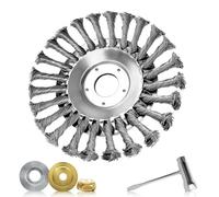 CUVZORA Cepillo metálico desbrozadora-cabezal de desbrozadora universal con alambre de acero de alta resistencia, 150 x 25,4 mm, compatibilidad amplia y rendimiento eficaz para jardines y granjas