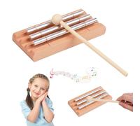 CUVZORA Chime Energy - Instrumento de percusión de 3 tonos con mazo de madera, campanas de mano, instrumento de percusión para educación musical temprana, meditación de yoga y terapia de sonido