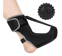 CUVZORA - Férula nocturna para fascitis plantar, con bola de masaje, ortesis ajustable para espina calcánea y vendaje de pie, para aliviar el dolor y mejorar la circulación (negro, talla M)