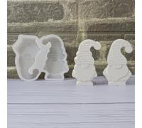 CUVZORA Molde de silicona para navidad, moldes de fundición para yeso, decoración navideña, moldes de silicona para duendes navideños, polvo de fundición Keraflott Raysin para proyectos creativos