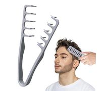 CUVZORA Peine para peinar textura, peine de dientes anchos para hombres, peine rizado de volumen para rizos naturales, peine ergonómico con cubierta de costuras, accesorio de peinado perfecto para