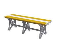 CUXAHO Banco Utilitario de Plástico ABS para Piscina, Vestuario, Zona de Ducha, Baño, SPA y Gimnasio, Interior y Exterior(Giallo,L120cm)
