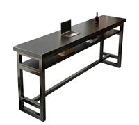 CUXAHO Dining Bistro Bar Table with Metal Frame,2 Tier High Top Pub Table Height Sofa Console Long Kitchen, for Restaurant, Coffee Shop, Living Room,Small Space(Nero,120x40cm/47x16in)