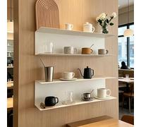 CUXAHO Estantes Flotantes de Pared Juego de 2, Estanterías Metálicas for Baño, Cocina, Dormitorio, Sala de Estar y Rincón de Café, Organizador Decorativo de Pared(Wit,120cm)