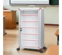 CUXAHO Mobile Phone Storage Cabinet Locker with Wheels,Classroom Box with Handle and Locked for School, Classroom, Office(H66CM/26IN)