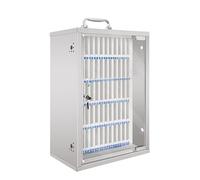CUXAHO Mobile Phone Storage Locker Classroom Metal Wall Mounted Storage Cabinet Box with Handle and Safety Lock for School, Classroom, Office(60 Slots)