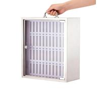 CUXAHO Mobile Phone Storage Locker Classroom Stainless Steel Wall Mounted Storage Cabinet Box with Handle and Safety Lock for School, Classroom, Office(48 Slots)