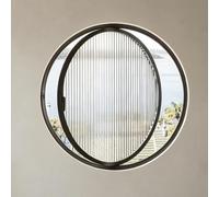 CUXAHO Ventana Redonda Giratoria de 360°, Ventana de Ojo de Buey de Aleación de Aluminio con Vidrio Templado de 5mm y Manija, Ventana de Ventilación Moderna for Baño, Cocina, Sótano(Nero,45cm)