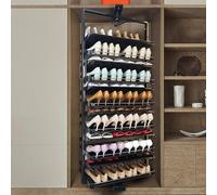 CUXAHO Zapatero Giratorio en Armario,360° Rotating Shoe Rack, Altura Ajustable,Organizador Almacenamiento Ahorro de Espacio(Black,83CM/32.7IN_9-Tier)