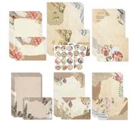 Cuxawamiyo Set de Papel de Carta con Sobres, 72 Piezas Vintage Diseño de Mariposa, Papel de Escribir para Chicas, Invitaciones de Boda, Cartas de Amor