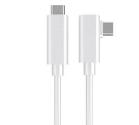 Cuxnoo VR Streaming Link Cable Compatible con Oculus Meta Quest, realidad Virtual Headset Cable Angle USB 3.2 Gen1 C-C de alta velocidad Cable de carga rápida, 4,7 metros (White)