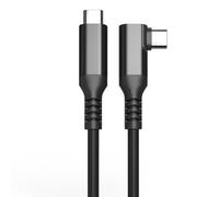 Cuxnoo VR Streaming Link Cable Compatible con Oculus Meta Quest, realidad Virtual Headset Cable Angle USB 3.2 Gen1 C-C de alta velocidad Cable de carga rápida, 4,7 metros (Black-Braided)
