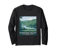 Cuyahoga Valley National Park Vintage Camping Hombres Mujeres Niños Manga Larga