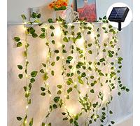 cuzile Luces de Cadena Solar Hojas de Hiedra Falsas Plantas Colgantes Artificiales Guirnalda de Enredaderas de Hiedra para Decoración Estética de Habitación Dormitorio Hogar Cocina Jardín Oficina Boda