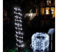 cuzile Manguera LED Solar 7m 50 LED Resistente al agua IP55 Tiras de LED de exterior, Sensor de luz, Blanco frío Decoración para Navidad, Fiestas, Bodas, Patio, Dormitorio, Jardines, Festivales