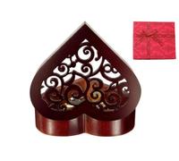 Cuzit Caja de música con Forma de corazón de Madera Enrollado Caja Love Story Caja