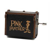 Cuzit Caja de música de juguete de pantera rosa con manivela de madera, caja musical, regalos para cumpleaños, Navidad, día de San Valentín