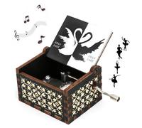 Cuzit Caja de música de madera del lago de los cisnes, manivela con movimiento de 18 notas, caja musical de madera, regalo para novia, día de San Valentín, Navidad, Año Nuevo, decoración de graduación