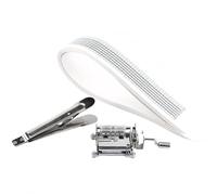 Cuzit Caja de música de madera grabada vintage envejecida, movimiento de 15 notas, manivela, caja musical para hacer tu propia canción, incluye un perforador, 14 papeles en blanco y 16 papeles