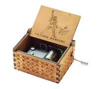 Cuzit Greatest Hits Queen Freddie Mercury Caja de música tallada antigua con manivela de madera, caja musical de juguete
