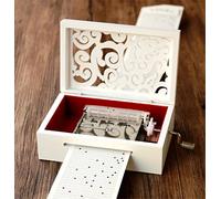 Cuzit Kit de caja de música para hacer tu propia caja de música, mecanismo de madera tallada, caja de música con manivela, regalo de 15 notas, regalo del día de San Valentín