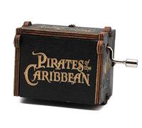 Cuzit NUEVA Caja de música juguete Piratas del Caribe Caja de música de madera con manivela manual para manualidades Regalos para cumpleaños/Navidad/Día de San Valentín