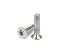 CVAADV 10-100 Uds M3 M4 M5 M6 M8 GB2673 A2 304 tornillo de cabeza avellanada plana Torx de seis lóbulos de acero inoxidable longitud del perno 4-50mm