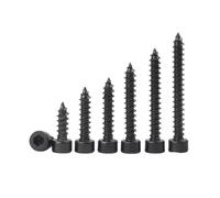 CVAADV 10/20/50 Piezas M1.7 M2.2 .3 M2.5 .6 M3. Tornillo cilíndrico autorroscante del acero de carbono con cabeza hueca hexagonal negra M4 M5(16mm,M2.5x50pcs)