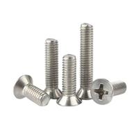 CVAADV 10/50 piezas M1.2 .4 .6 M2 .5 M3 Pernos de tornillo de máquina con cabeza avellanada plana cruzada de acero inoxidable M4 M5 M6 A2 304