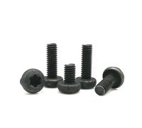 CVAADV 10/50 Uds M1.6 M2 .5 M3 M4 óxido negro grado 8. Tornillo de cabeza plana de botón redondo Torx de seis lóbulos de acero al carbono GB2672(50pcs M3x6mm)