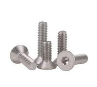 CVAADV 10 unids/lote hexagonal tornillo avellanado cabeza plana tornillos Allen M2 M3 M4 M5 M6 M8 M10 M12 M16 acero inoxidable 304(50mm x10pcs,M16)
