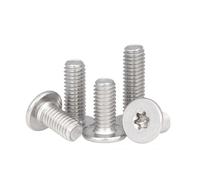 CVAADV 10 unids/lote M1.6 M2 .5 M3 M4 M5 M6 M8 304 CM de acero inoxidable Torx de seis hojas pernos de cabeza de oblea plana ultrafinos y ultrabajos(30mm x10pcs,M2.5)