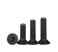 CVAADV 10 unids/lote tornillo avellanado plano tornillo de máquina de seis lóbulos M2 .5 M3 M4 M5 M6 M8 M10 cabeza Torx de acero inoxidable negro 304(16mm x10pcs,M5)