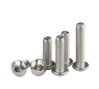 CVAADV 100 piezas/lote M2,5 M3 M4 M5 304 tornillos de cabeza hexagonal de acero inoxidable con cabeza de botón, pernos redondos y planos.(5mm x100pcs,M2.5)