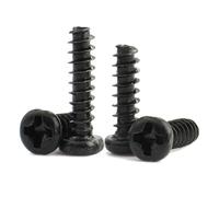 CVAADV 100 Uds acero al carbono negro M1 .2 .4 .7 M2 .3 .6 M3 .5 M4 M5 Mini Phillips Cross empotrado Pan Head tornillo autorroscante(4mm,M1 (100pcs))