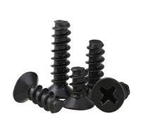 CVAADV 100 unids/lote tornillo autorroscante de cabeza avellanada empotrada en cruz M1 .2 M2 .3 .6 M3 M4 M5 Mini acero al carbono negro(4mm x100pcs,M2.6)