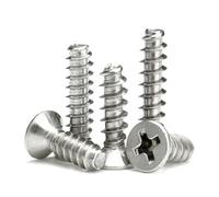 CVAADV 100 unids/lote tornillos autorroscantes de cabeza avellanada empotrada en cruz acero al carbono niquelado M1 M2 .6 M3 M4 tornillo Phillips plano(3mm x100pcs,M3)