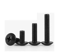 CVAADV 100 unids/lote tornillos TM Phillips Truss tornillo de cabeza de seta chapado en negro acero al carbono electrónico M2 .5 M3. M4 M5 M6(18mm x100pcs,M4)