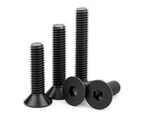 CVAADV 2-50 Uds perno hexagonal de cabeza plana M2 .5 M3 M4 M5 M6 M8 M10 M12 DIN7991 tornillo Allen avellanado de acero al carbono negro(M6,14mm (20pcs))