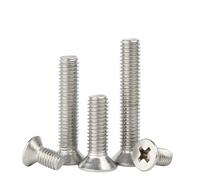 CVAADV 5-50 piezas M1 .2 .4 .6 M2 .5 M3 Perno de tornillo de cabeza avellanada plana Phillips cruzada de acero inoxidable M4 M5 M6 M8 304(M1.2 (50pcs),4mm)