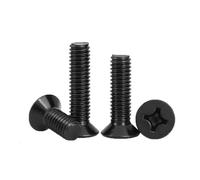 CVAADV 50/100 Uds M1 .2 .4 .6 .7 M2 .5 Mini tornillo avellanado de cabeza plana Phillips cruzado de acero negro pequeño(30mm,M2.0 (50pcs))
