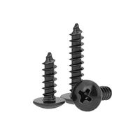 CVAADV 50 unids/lote M2.6 M3 .5 M4 M5 Phillips cabeza de armazón Cruz empotrada seta tornillos autorroscantes acero al carbono negro(45mm x50pcs,M4)