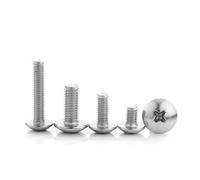 CVAADV 50 unids/lote tornillos de máquina con cabeza de armazón empotrado en cruz M2 M3 M4 M5 M6 M8 seta grande y plana 304 Phillips de acero inoxidable(30mm x50pcs,M3)
