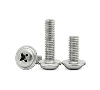 CVAADV Cabeza de armazón redonda Phillips cruzada de acero inoxidable 304 con arandela, tornillo de cuello acolchado, M1.4 M2 .5 M3 M4 M5 M6(18mm,M3 (50pcs))